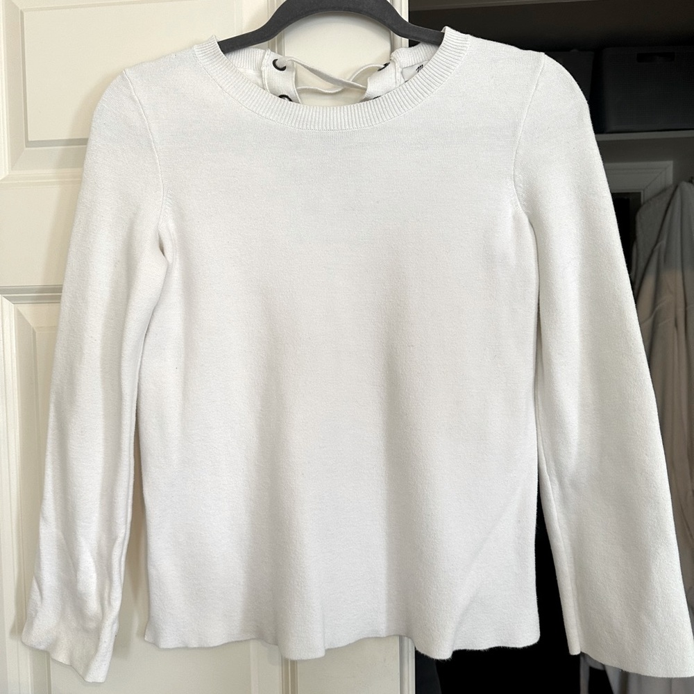 White madewell sweater xxs with ties in the back
